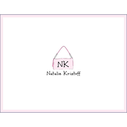 Double Initial Handbag Foldover Note Cards